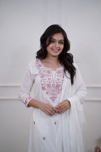 Refined Vertican Silk Embroidered Kurta Set with Dupatta for Ethnic Wear Embroidery Kurtis 