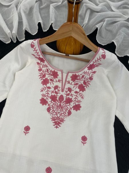 Refined Vertican Silk Embroidered Kurta Set with Dupatta for Ethnic Wear Embroidery Kurtis 