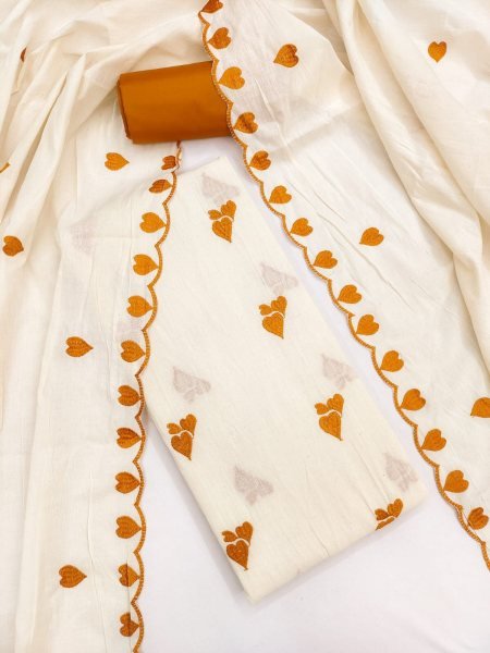 Refined Yellow Designer Cora Cambric Cotton Suit Set with South Cotton Bottom at Wholesale Rate Color Set Matching Dress Material Wholesale