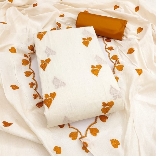 Refined Yellow Designer Cora Cambric Cotton Suit Set with South Cotton Bottom at Wholesale Rate Color Set Matching Dress Material Wholesale