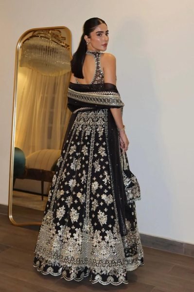 Regal Black Designer Sequin Zari Work Chinon Silk Lehenga with Unstitched Blouse Designer Lehenga Choli