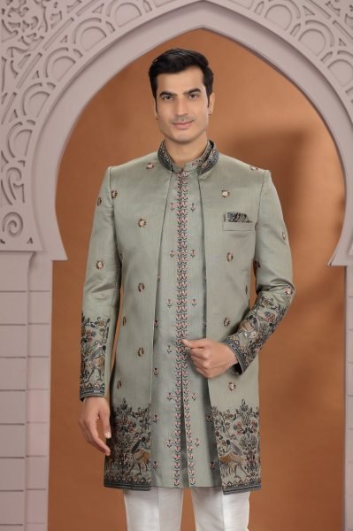 Regal Green Elegant Heavy Work Kurta PajamaSet for Festive and Occasion Wear Kurta Pajama Wholesale