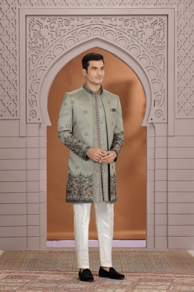 Regal Green Elegant Heavy Work Kurta PajamaSet for Festive and Occasion Wear Kurta Pajama Wholesale