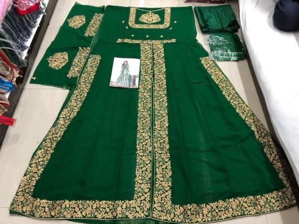 Regal Green Georgette Anarkali Suit with Coding Embroidery at Manufacturer Rate Anarakali Gown Wholesale