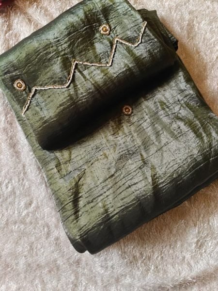 Regal Mahendi Green Party Wear Saree for Wedding and Reception Wear Silk Sarees Wholesale