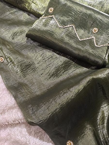 Regal Mahendi Green Party Wear Saree for Wedding and Reception Wear Silk Sarees Wholesale