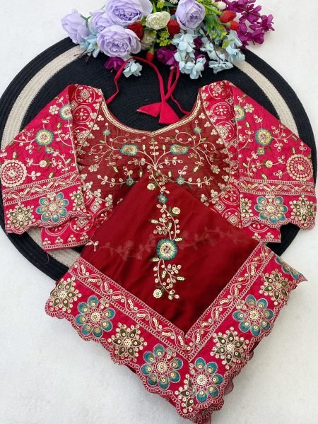 Regal Maroon Premium Wedding Wear Rangoli Silk Saree with Embroidered Blouse Silk Sarees Wholesale
