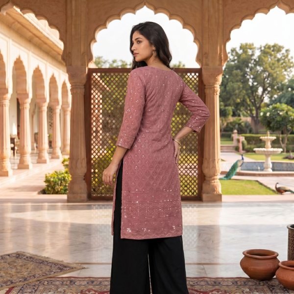 Regal Mauve pink Premium Rayon Kurti Collection for Women Ethnic Wear Kurti With Bottom Wholesale