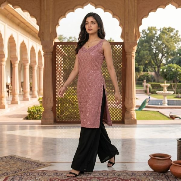 Regal Mauve pink Premium Rayon Kurti Collection for Women Ethnic Wear Kurti With Bottom Wholesale