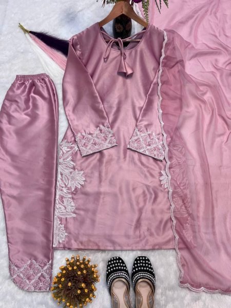 Regal Muave Crepe Silk Farshi Salwar Set with Heavy Coding Sequin Work for Party Wear Ready To Wear Collection