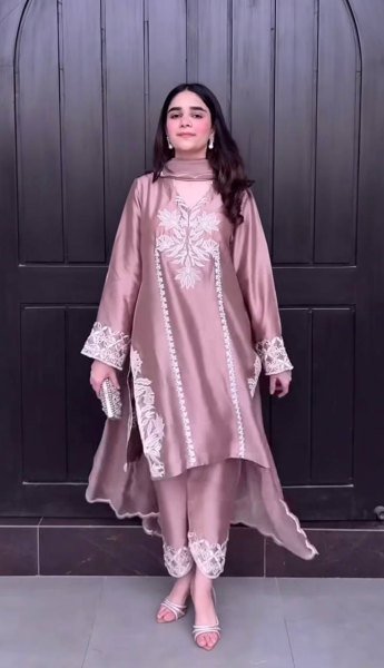 Regal Muave Crepe Silk Farshi Salwar Set with Heavy Coding Sequin Work for Party Wear Ready To Wear Collection