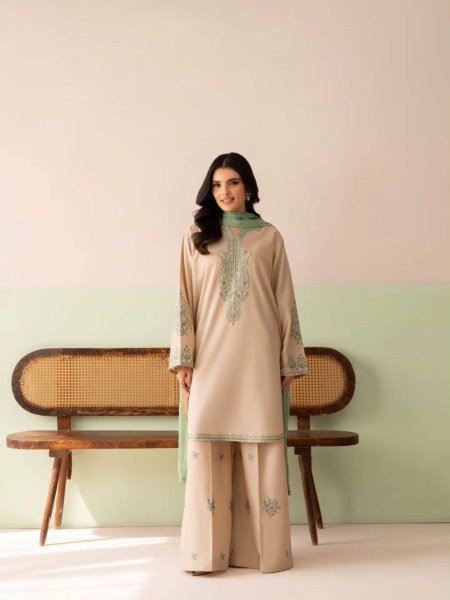 Regal Off White Roman Silk Suit Set with Embroidered Palazzo and Lace Border Dupatta 