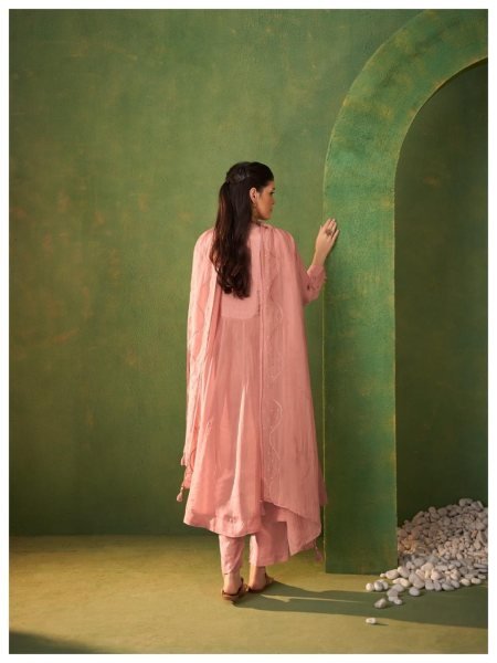 Regal Peach Premium Pure Organza Suit Set with Organza Dupatta Embroidery Suits Wholesale