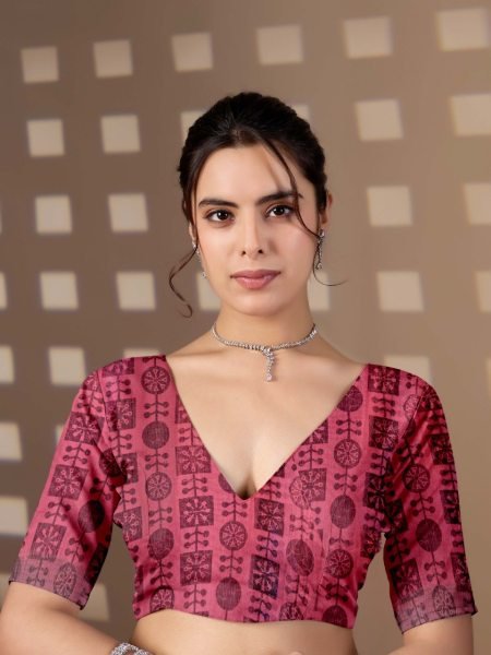 Regal Pink Wholesale Linen Saree for Resellers at Manufacturer Rate Cotton Sarees Wholesale