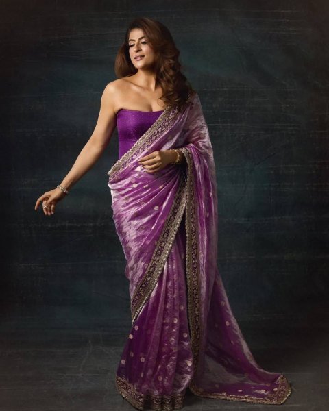 Regal Purple Mocha Silk Saree with Sequins Cording Work and Jacquard Silk Blouse Silk Sarees Wholesale