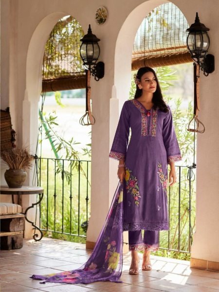 Regal Purple Viviana Cotton Kurti Pant Set for Festive and Casual Summer Collection Salwar Kameez