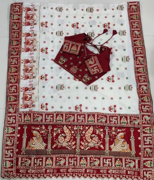 Regal Temple Motif Silk Saree with Diamond Work  &  Latkan Perfect for Festive Occasions Designer Wedding Sarees Wholesale