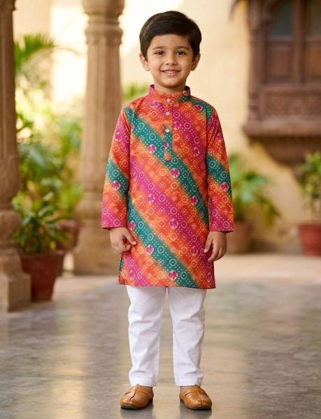 Regal Three Color Mix Stylish Printed Kurta Set for Kids at Best Price Boys Wear