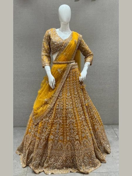 Regal Fox Georgette Bridal Lehenga with Real Mirror Work Perfect for Wedding Functions  Lehenga