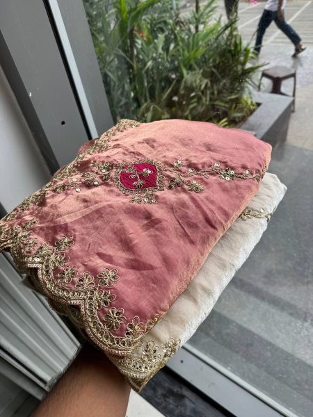 Regal White Fendy Satin Silk Saree with Heavy Embroidery and Cutwork Border Silk Sarees Wholesale