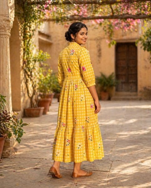 Regal Yellow Summer Ready Muslin Silk Kurti with Comfortable Fit Western Ladies Top Wholesale
