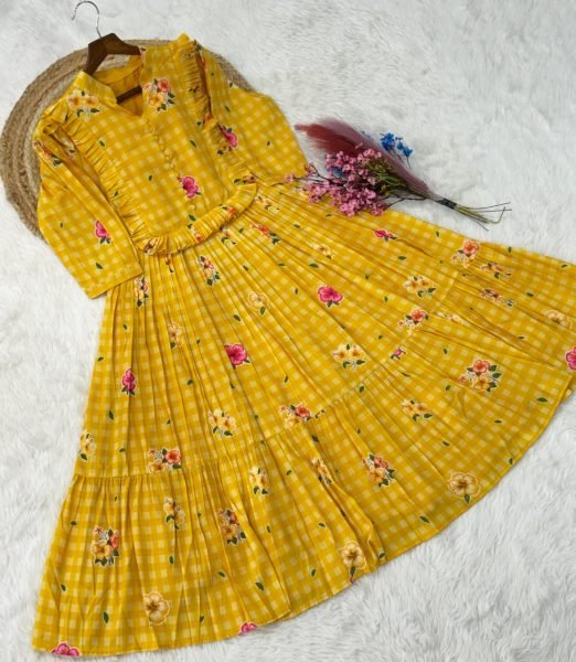 Regal Yellow Summer Ready Muslin Silk Kurti with Comfortable Fit Western Ladies Top Wholesale
