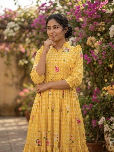 Regal Yellow Summer Ready Muslin Silk Kurti with Comfortable Fit Western Ladies Top Wholesale