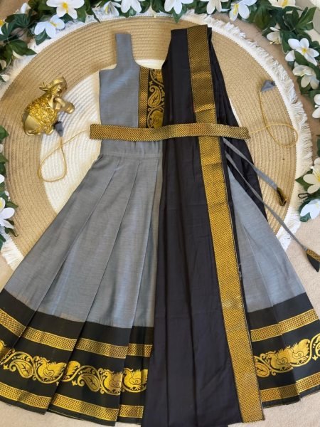 Remarkable Black Silk Lehenga Choli Set with Dupatta for Wedding Wear Girls Wear