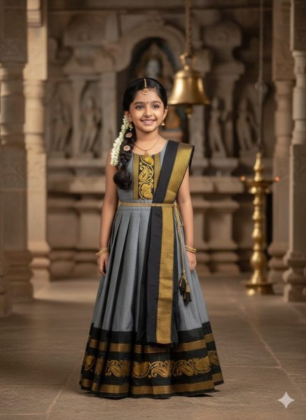 Remarkable Black Silk Lehenga Choli Set with Dupatta for Wedding Wear Girls Wear