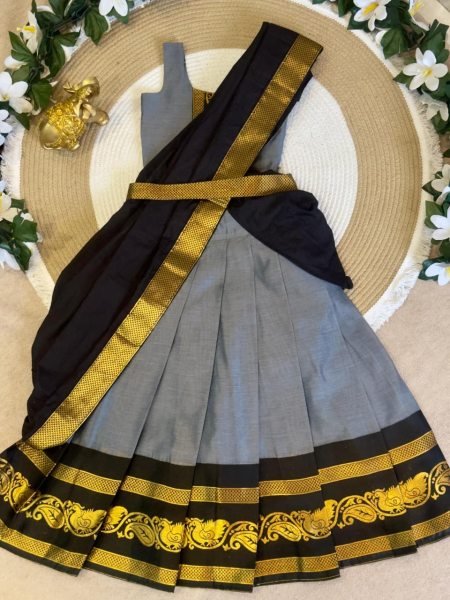 Remarkable Black Silk Lehenga Choli Set with Dupatta for Wedding Wear Girls Wear