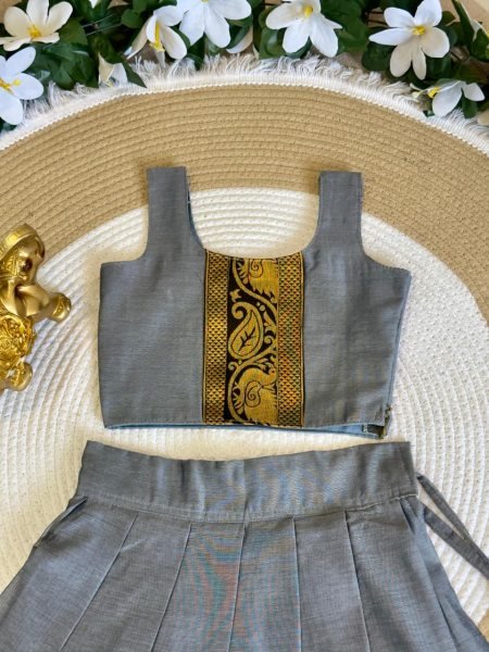 Remarkable Black Silk Lehenga Choli Set with Dupatta for Wedding Wear Girls Wear