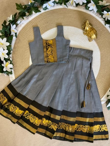 Remarkable Black Silk Lehenga Choli Set with Dupatta for Wedding Wear Girls Wear