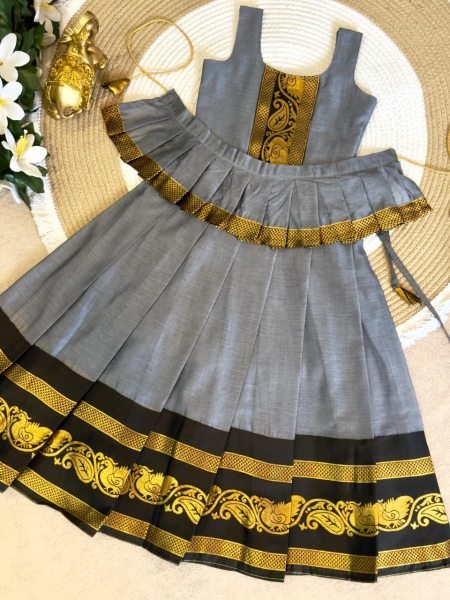 Remarkable Black Silk Lehenga Choli Set with Dupatta for Wedding Wear Girls Wear