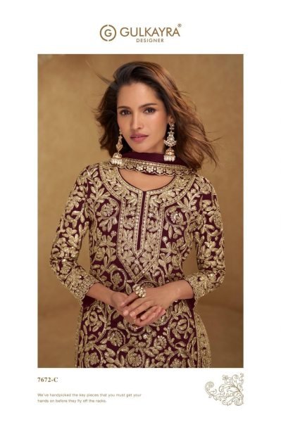 Remarkable Brown Stylish Real Georgette Ethnic Wear for Boutique and Reseller Buyers Designer Plazzo Salwar Suits Wholesale