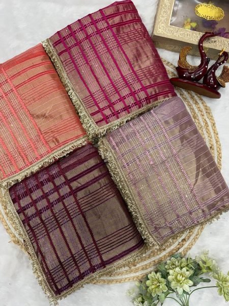 Remarkable Maroon Soft Tissue Silk Saree with Running Blouse for Festive and Wedding Wear Silk Sarees Wholesale