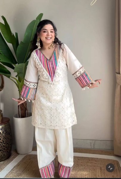 Remarkable OffWhite Khadi Cotton Co Ord Set with Schiffli Thread Work For Rakhi CO ORD Sets