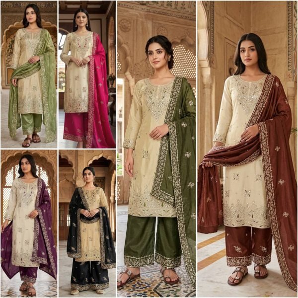 Remarkable Olive Green Full Stitched Palazzo Suit with Heavy Sequence Work for Women Ready To Wear Collection