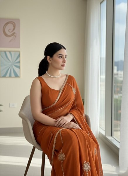 Remarkable Orange Crush Silk Saree with Heavy Plain Blouse at Factory Price Silk Sarees Wholesale