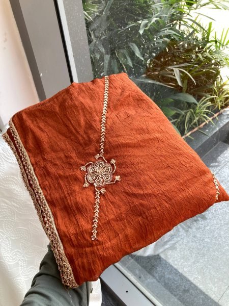 Remarkable Orange Crush Silk Saree with Heavy Plain Blouse at Factory Price Silk Sarees Wholesale