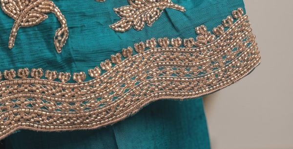 Remarkable Rama Designer Chinnon Top Pant Dupatta Set with All Over Beads Work Designer Plazzo Salwar Suits Wholesale