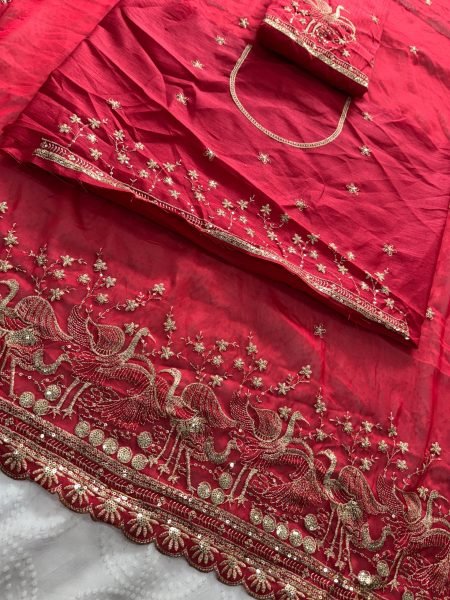 Remarkable Red Designer Rangoli Silk Saree with All Over Embroidery Work at Wholesale Rate Silk Sarees Wholesale