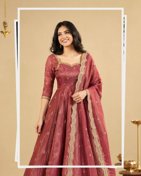 Remarkable Rust Designer Cosmo Suit Set with Heavy Sequin and Thread Embroidery Ready To Wear Collection