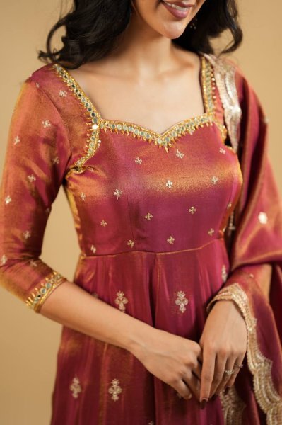 Remarkable Rust Designer Cosmo Suit Set with Heavy Sequin and Thread Embroidery Ready To Wear Collection