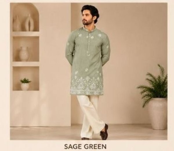 Remarkable Sage Green Sequence Work Short Kurta for Boutique and Reseller Buyers Kurta Pajama Wholesale