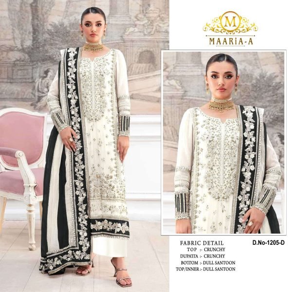 Resham And Sequins Work Off White Salwar Kameez For Party Wear Pakistani Suits Wholesale