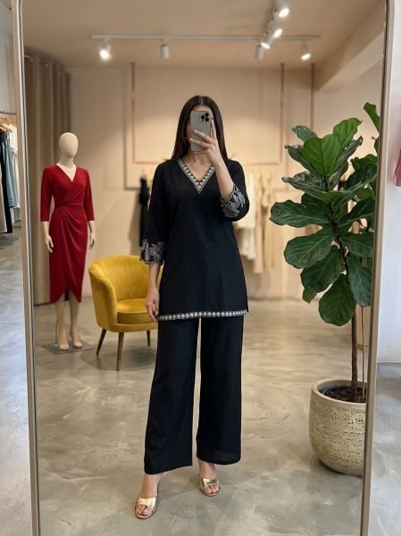 Revolutionary Black Premium Women Cotton Co Ord Set for Office and Casual Wear CO ORD Sets