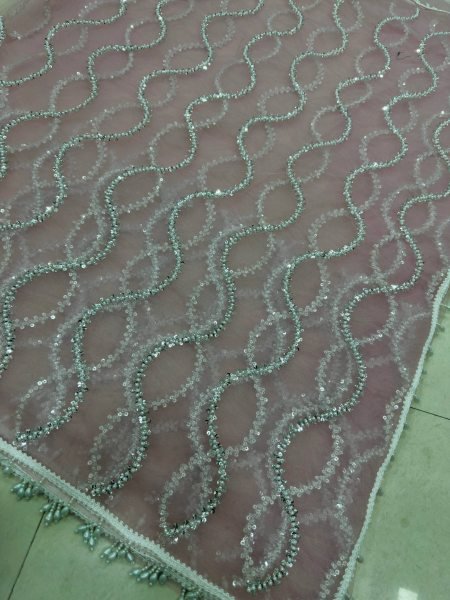 Revolutionary Pink Net Saree with Heavy Embroidery Work and Blouse Net Sarees Wholesale