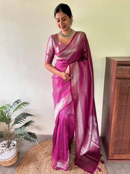 Revolutionary Pink Soft Lichi Silk Saree with Rich Pallu at Manufacturer Rate Sarees 