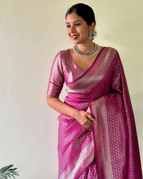 Revolutionary Pink Soft Lichi Silk Saree with Rich Pallu at Manufacturer Rate Silk Sarees Wholesale