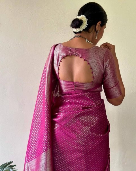 Revolutionary Pink Soft Lichi Silk Saree with Rich Pallu at Manufacturer Rate Silk Sarees Wholesale